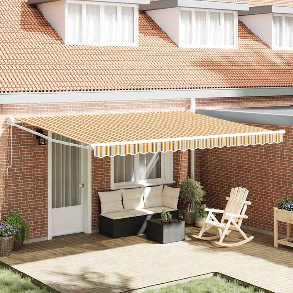 vidaXL Retractable Awning Multicolour 450 x 300 cm Polyester and Metal