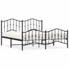 vidaXL Metal Bed Frame without Mattress with Footboard Black 183x213cm