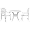vidaXL 3 Piece Bistro Set White Cast Aluminium