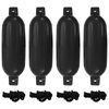 vidaXL Boat Fenders 4 pcs Black &Oslash; 16x58 cm PVC
