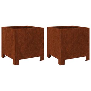 vidaXL Garden Planters 2 pcs 30x30x30 cm Weathering Steel