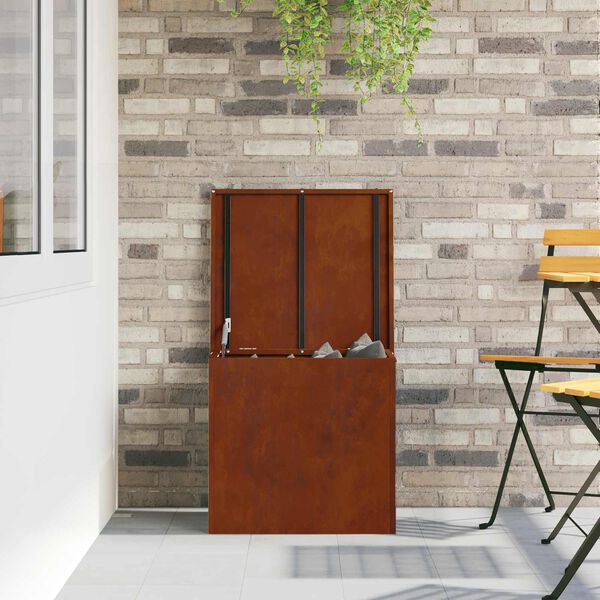 vidaXL Outdoor Storage Box Rusty 55 x 50.5 x 50 cm Steel