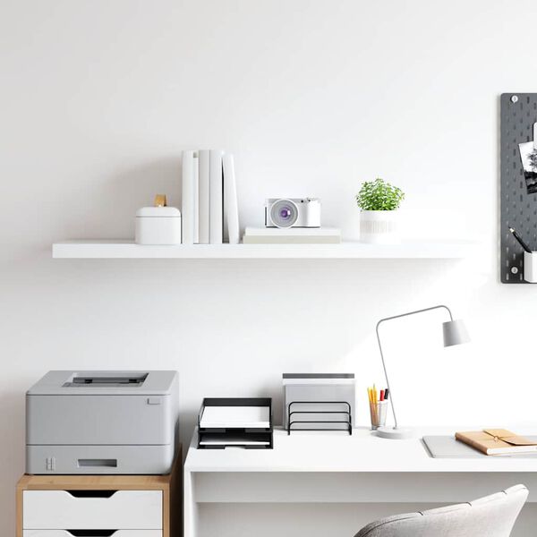 vidaXL Floating Wall Shelf White 120x23.5x3.8 cm MDF