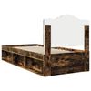 vidaXL Bed Frame with Headboard Smoked Oak 90 x 200 cm Solid Pine Wood