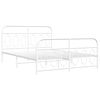 vidaXL Metal Bed Frame without Mattress with Footboard White 140x190cm