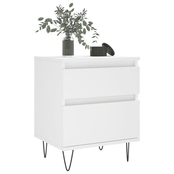 vidaXL Bedside Cabinet White 40x35x50 cm Engineered Wood