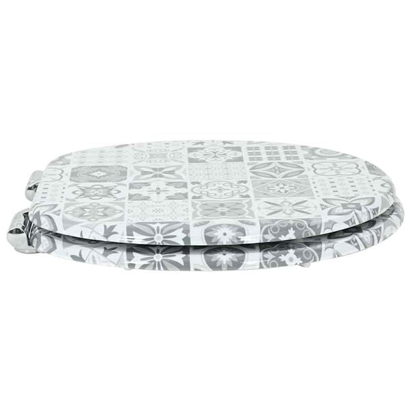 vidaXL Soft-Close Toilet Seat Blue and White Porcelain 44 x 38 cm