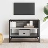 vidaXL TV Cabinet Grey Sonoma 61x40x46 cm Engineered Wood and Metal