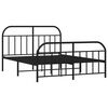 vidaXL Metal Bed Frame without Mattress with Footboard Black 150x200cm