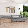 vidaXL 11 Piece Garden Lounge Set Grey Solid Wood Pine