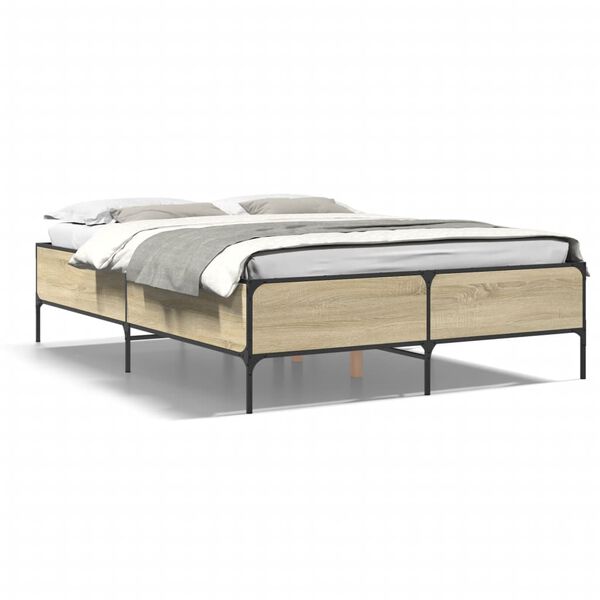 vidaXL Bed Frame without Mattress Sonoma Oak 120x200 cm