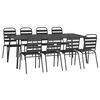 vidaXL 9 Piece Garden Dining Set Anthracite Steel