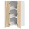 vidaXL Hanging Cabinet with Door Sonoma Oak and White 57 x 57 x 100 cm