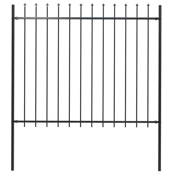 vidaXL Garden Fence Woerden with Spear Top Steel 181x150 cm Black