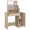 vidaXL Dressing Table with LED Sonoma Oak 86.5x35x136 cm
