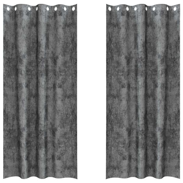 vidaXL Velvet Curtains with Curtains 2 pcs Grey 245 x 140 cm Velvet