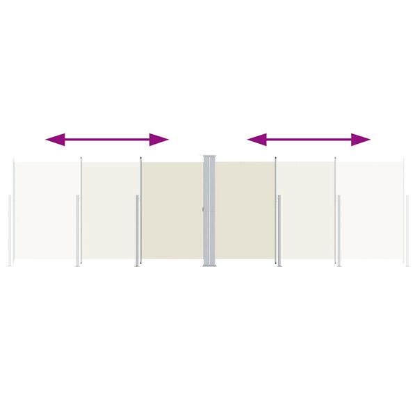vidaXL Retractable Side Awning Cream 600 x 200 cm Metal