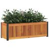 vidaXL Garden Planter 80x30x27.5 cm Solid Wood Acacia and Steel
