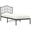 vidaXL Metal Bed Frame without Mattress with Headboard Black 80x200cm