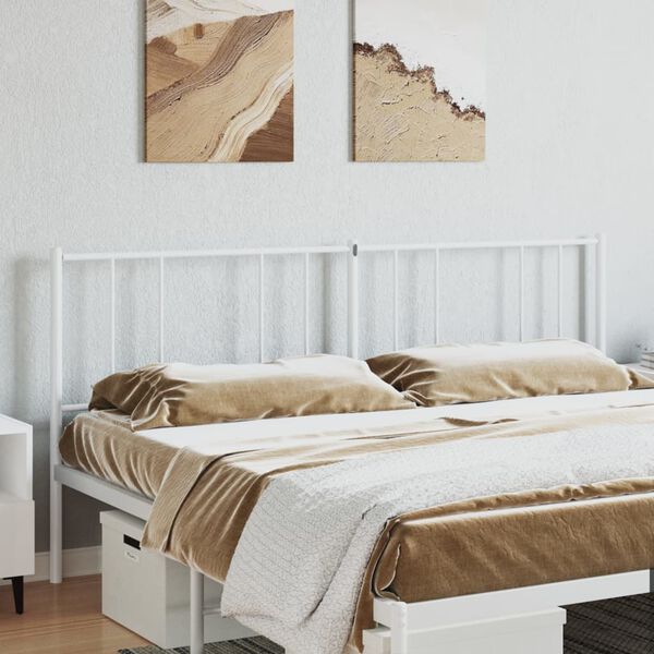 vidaXL Metal Headboard White 200 cm