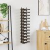 vidaXL Wall-mounted Wine Rack for 24 Bottles Black Iron