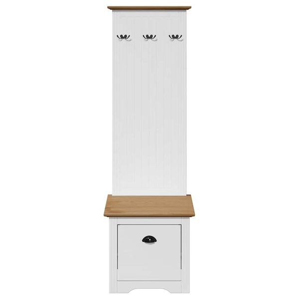 vidaXL Hallway Cabinet with Hooks BODO White and Brown 50x40x157 cm
