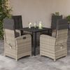 vidaXL 5 Piece Garden Dining Set with Cushions Light Grey Poly Rattan