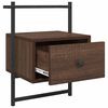 vidaXL Bedside Cabinet Wall-mounted Brown Oak 35x30x51 cm Engineered Wood