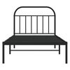 vidaXL Metal Bed Frame without Mattress with Headboard Black 100x200cm