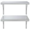 vidaXL Wall Shelves 2 pcs 50x40 cm Silver Stainless Steel