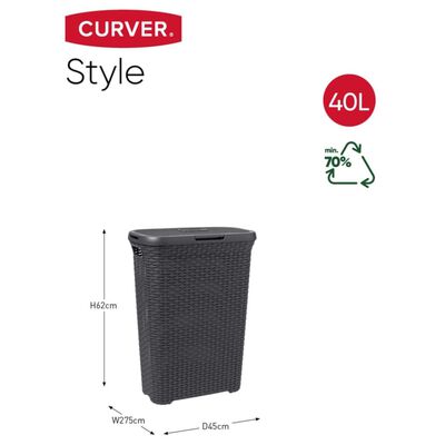 Curver Laundry Basket Set with Lid Style 2x40L Anthracite