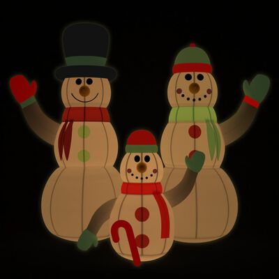 vidaXL Inflatable Snowman Family with LEDs 500 cm