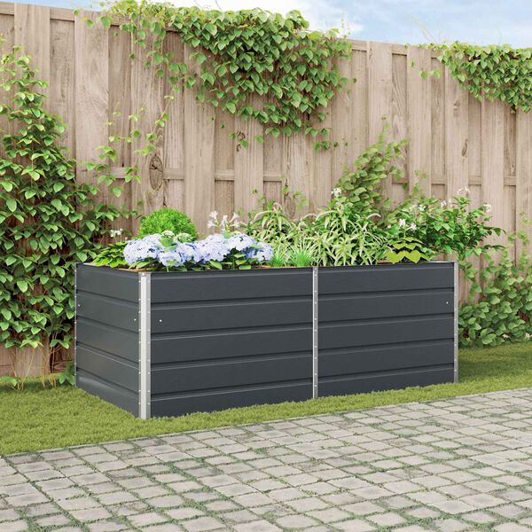 vidaXL Planter Anthracite 195 x 100 x 75 cm Galvanised Steel