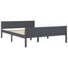 vidaXL Bed Frame without Mattress Dark Grey Solid Wood Pine 160x200 cm (322128+2x321990)