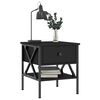 vidaXL Bedside Table Black 40x42x45 cm Engineered Wood