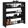 vidaXL Shoe Rack Black 80x25x81 cm Engineered Wood