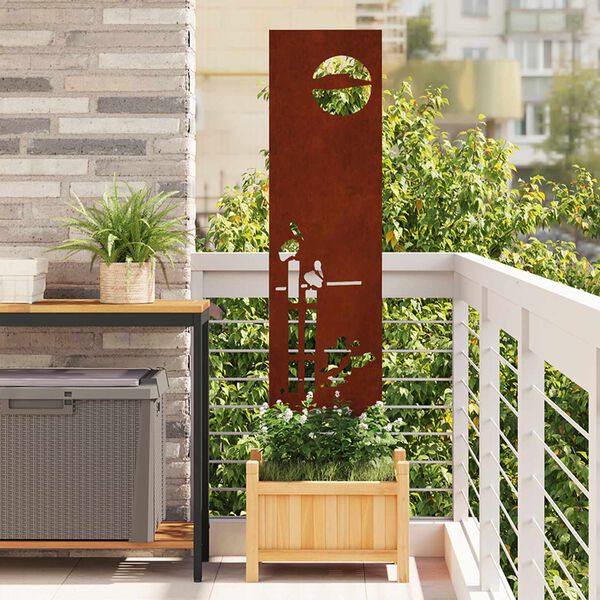 vidaXL Garden Privacy Screen Rusty 32 x 140 cm Weathering Steel