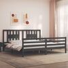 vidaXL Bed Frame without Mattress Grey 200x200 cm Solid Wood