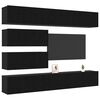 vidaXL TV Cabinet Set Wall-mounted 6 pcs Black Oak Engineered Wood