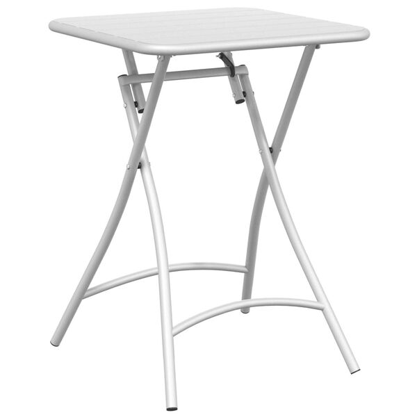vidaXL Garden Table Folding White 55 x 55 x 73 cm Powder-coated Steel