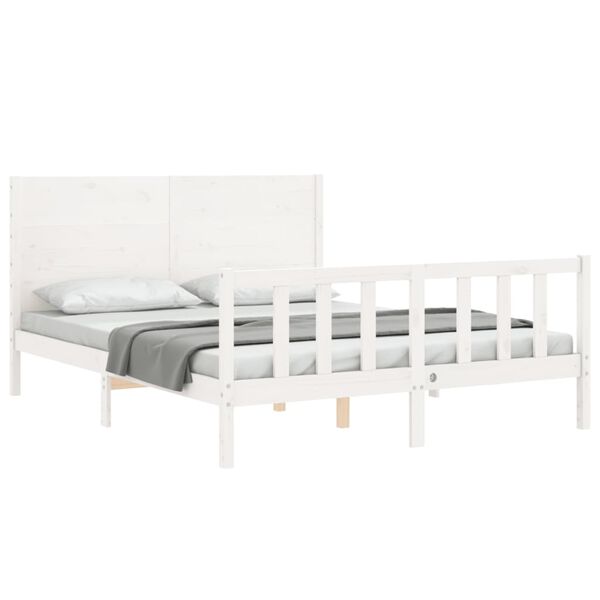 vidaXL Bed Frame without Mattress White 160x200 cm Solid Wood Pine