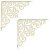 vidaXL Wall Shelf Brackets 2 pcs Antique White 14 x 14 x 3.5 cm Steel