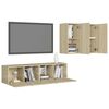 vidaXL 4 Piece TV Cabinet Set Sonoma Oak Engineered Wood