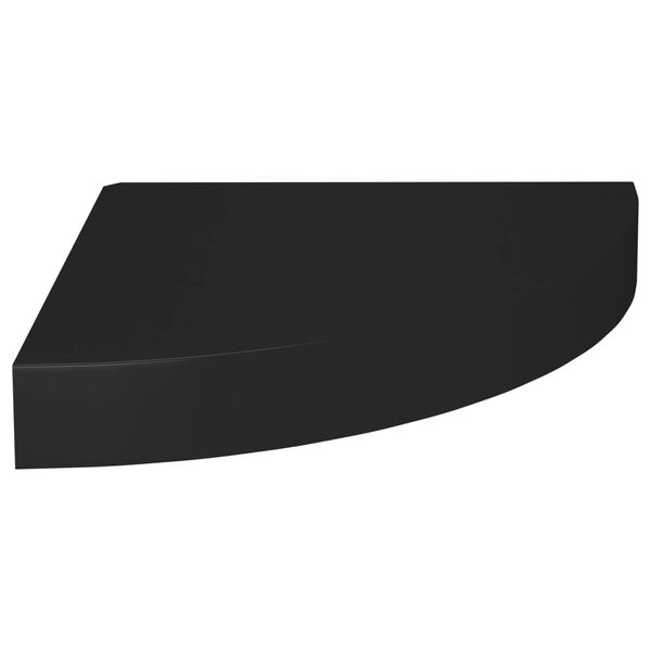 vidaXL Floating Corner Shelf Black 25x25x3.8 cm MDF