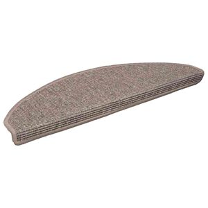 vidaXL Stair Mat | Set of 15 | Dark Beige | 91% Polypropylene, 9% Polyester
