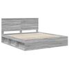 vidaXL Bed Frame Grey Sonoma 200 x 200 cm Solid Pine Wood