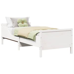 vidaXL Bed Frame with Headboard White 80 x 200 cm Engineered Wood