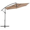 vidaXL Cantilever Umbrella with Aluminium Pole 300 cm Taupe