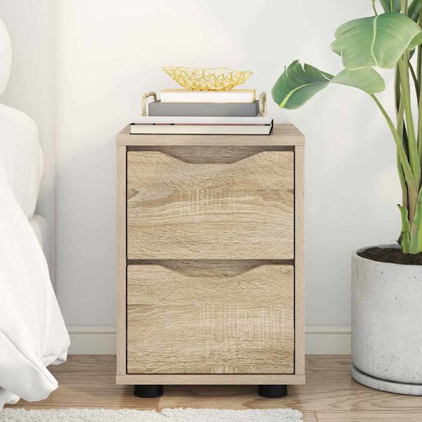 vidaXL Bedside Table Sonoma Oak 30.5 x 30 x 43 cm Engineered Wood