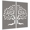 vidaXL Garden Wall Decorations 2 pcs 105x55 cm Corten Steel Tree Design